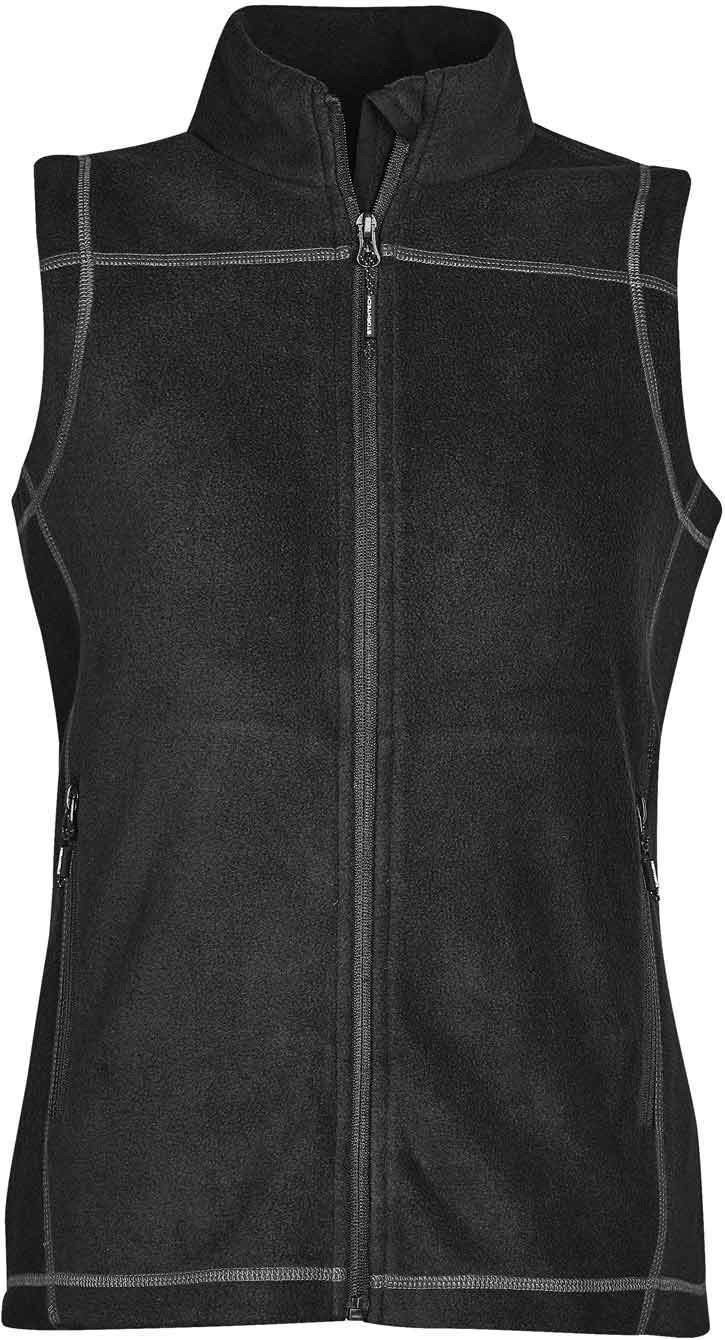 WTSTVX-4W - Granite & Black - WorkwearToronto.com - Woman's Reactor Fleece Vest - Custom Clothing Embroidery and Heat Press