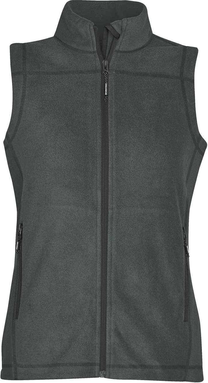 WTSTVX-4W - Granite & Black - WorkwearToronto.com - Woman's Reactor Fleece Vest - Custom Clothing Embroidery and Heat Press