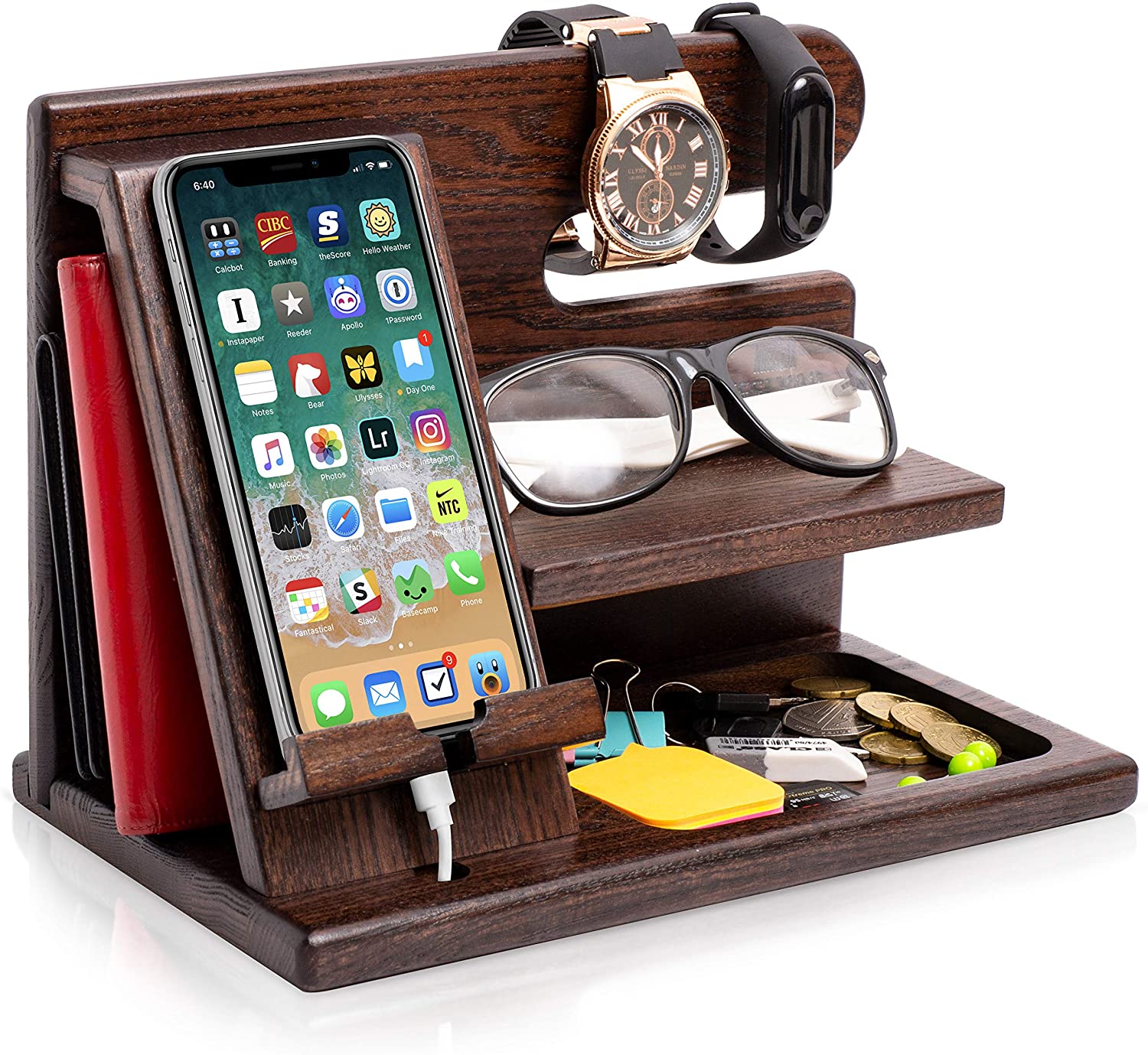 Wood Phone Docking Station - WorkwearToronto.com - Gift Ideas For Men - Christmas Gift ideas for him - Amazon