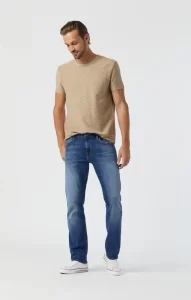 Zach In Bid Brushed Organic Move Jeans With Optional Logo in GTA - MAVI0045326553M - Front